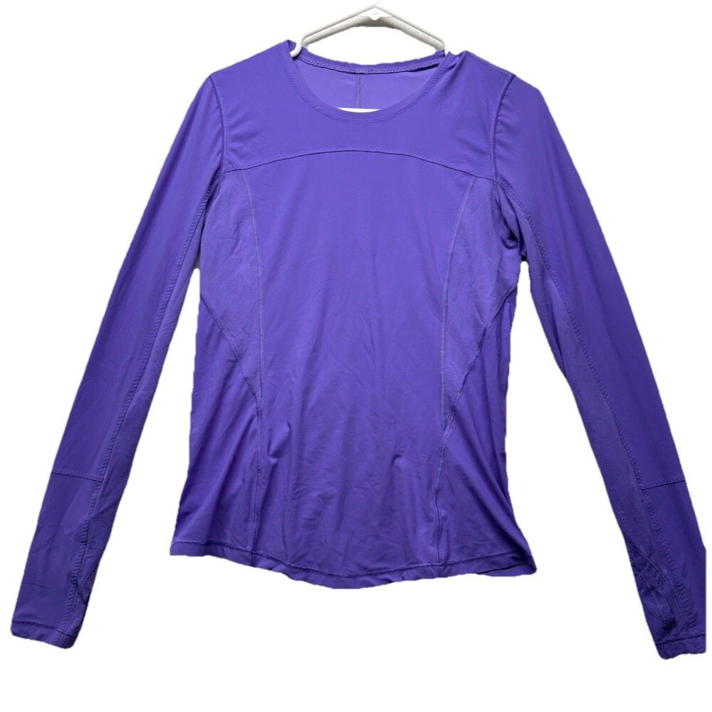 Lululemon Runbeam Long Sleeve Women’s 6 Shirt Power Purple Yoga Thumbholes Gym - Picture 1 of 4